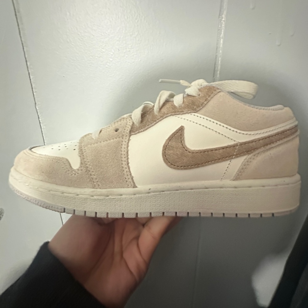Nike Tan and White Low-Top Sneakers